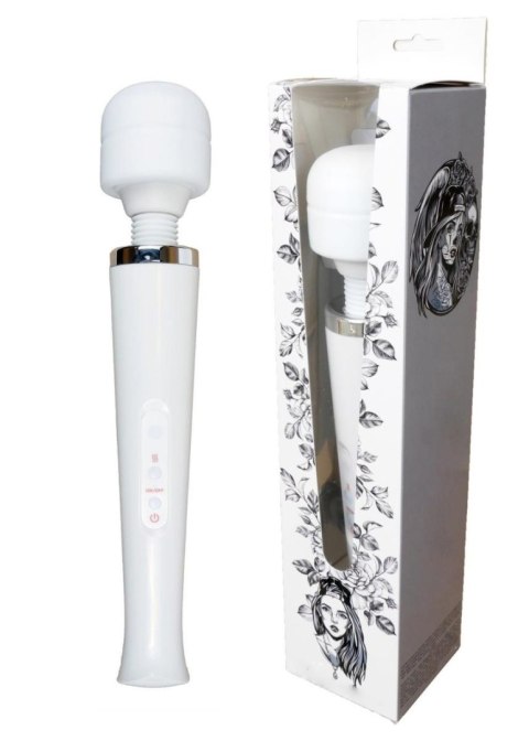 Masażer Różdżka 10 Trybów Wibracji Biały Magic Massager Wand