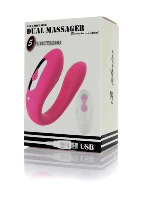 Wibrator dla par różowy na pilota Dual Massager