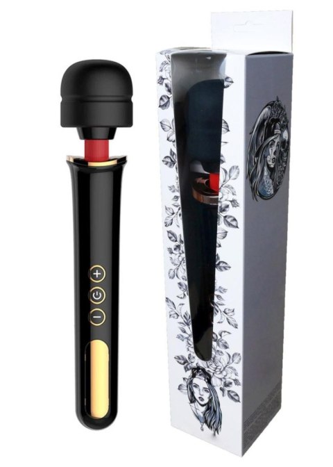 Masażer Różdżka 10 Trybów Wibracji Czarny Super Powerful USB