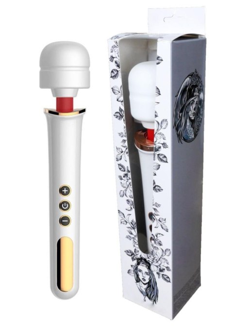 Masażer Różdżka Stymulator 10 Trybów Wibracji Biały Super Powerful USB