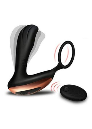 Masażer prostaty wibrujący z pierścieniem czarny USB 10 funkcji Boys of Toys Sp. z o.o.