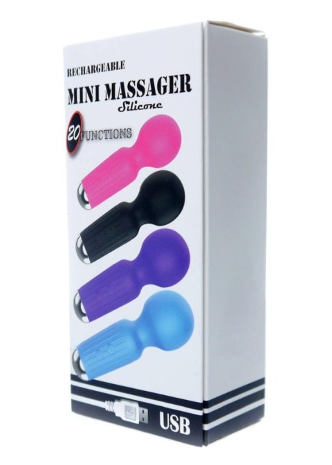 Mini Masażer Wibracyjny USB Ładowany 20 Trybów Fioletowy