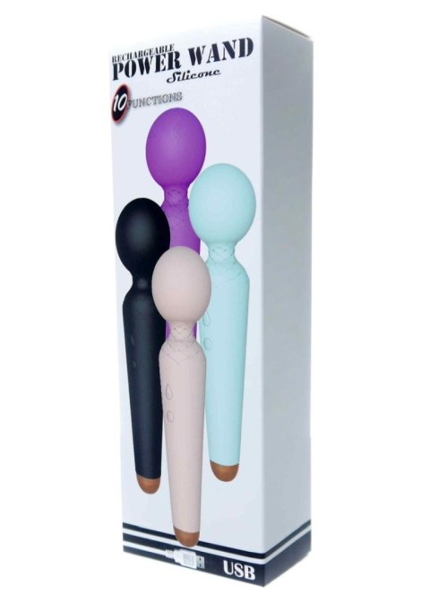 Masażer Wibracyjny Power Wand USB Ładowany 10 Trybów Czarny