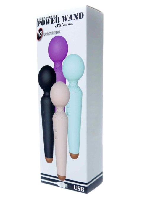 Masażer Wibracyjny Power Wand USB Ładowany 10 Trybów Niebieski