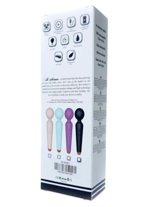 Masażer Wibracyjny Power Wand USB Ładowany 10 Trybów Fioletowy