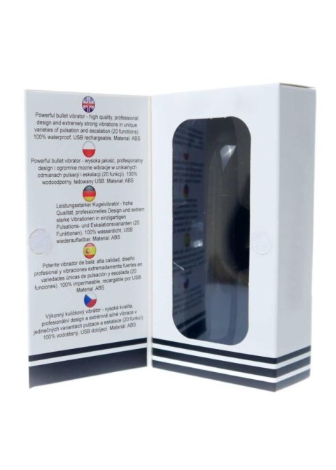 Wibrator Kulkowy USB Ładowany 20 Trybów Błyszcząca Czerń