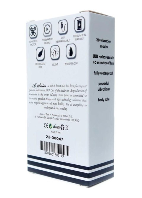 Wibrator Kulkowy USB Ładowany 20 Trybów Błyszcząca Czerń