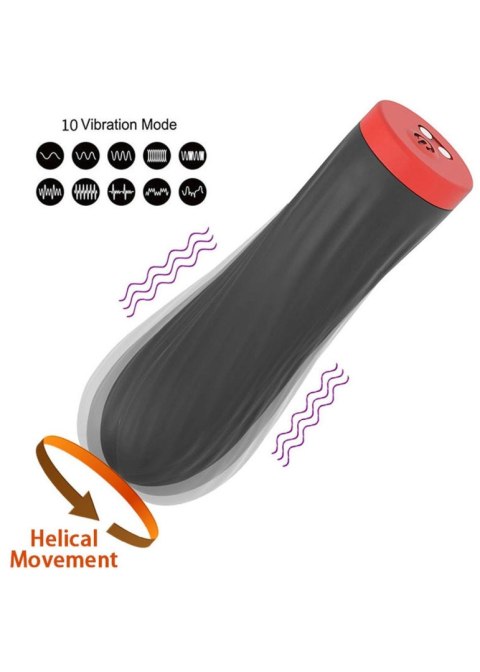 Mocny Wibrator Rotacyjny Z Medycznego Silikonu Czarny-Rechargeable Silicone Touch Vibrator