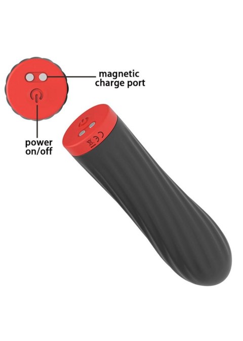 Mocny Wibrator Rotacyjny Z Medycznego Silikonu Czarny-Rechargeable Silicone Touch Vibrator