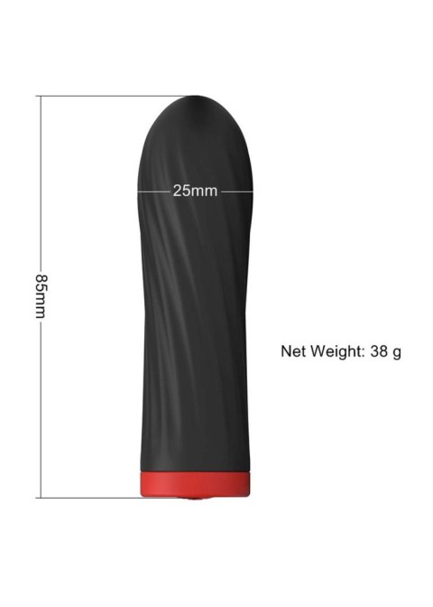 Mocny Wibrator Rotacyjny Z Medycznego Silikonu Czarny-Rechargeable Silicone Touch Vibrator