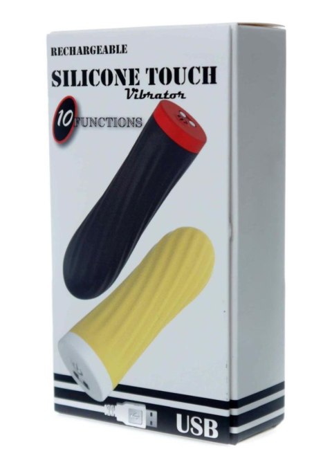 Mocny Wibrator Rotacyjny Z Medycznego Silikonu Czarny-Rechargeable Silicone Touch Vibrator