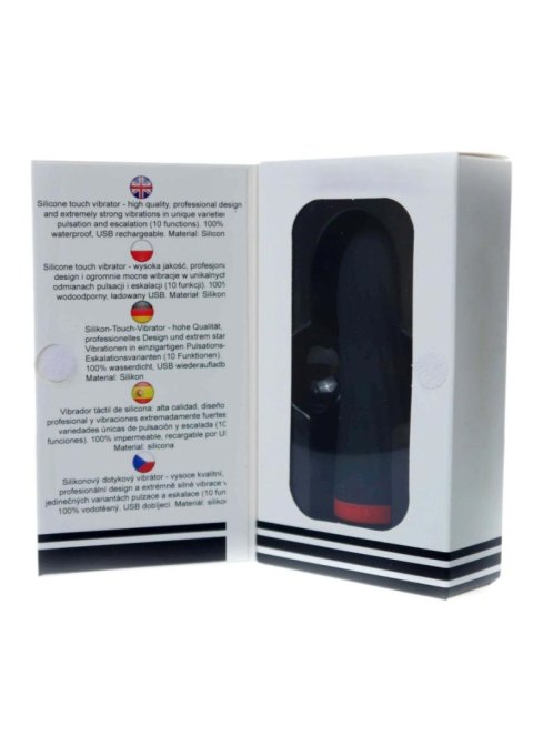 Mocny Wibrator Rotacyjny Z Medycznego Silikonu Czarny-Rechargeable Silicone Touch Vibrator
