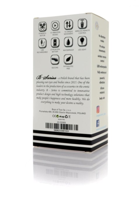 Wibrujący Stymulator Prostaty USB 10 Funkcji Z Pilotem Zdalnego Sterowania-B-Series