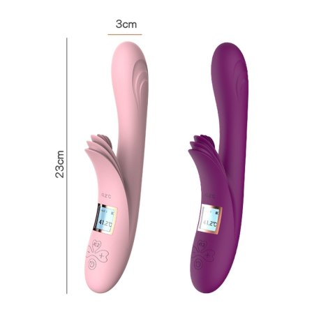 Wibrator Króliczek Elastyczny Z Podgrzewaniem I Wyświetlaczem LCD Fioletowy - Lilo