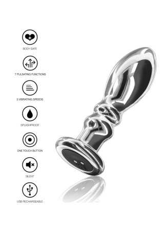 Wibracyjny Metalowy Korek Analny ze Stali Nierdzewnej – Buttocks by TOYJOY