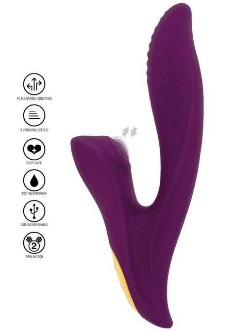 Masażer Z Technologią Stukania I Wibracjami Fioletowy - ATHENA TAPPING SENSATION VIBE PURPLE