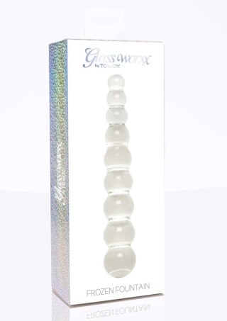 Dildo szklane kulki przeźroczyste 22cm Glass Worxx Frozen Fountain ToyJoy SCALA
