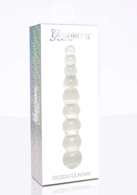 Dildo szklane kulki przeźroczyste 22cm Glass Worxx Frozen Fountain ToyJoy SCALA