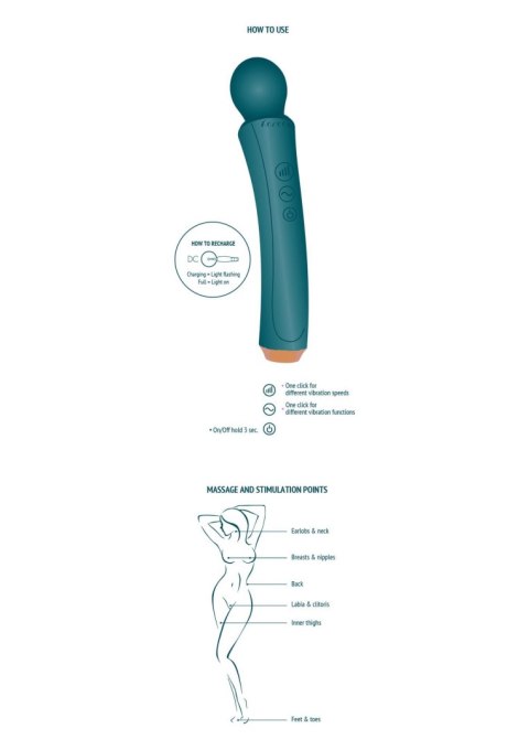 Masażer Różdżka Lawendowy Teazers - Curved Wand Vibrator