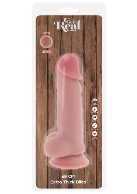 Dildo realistyczne cieliste 28cm Get Real Deluxe Dual Density Thick Dildo SCALA