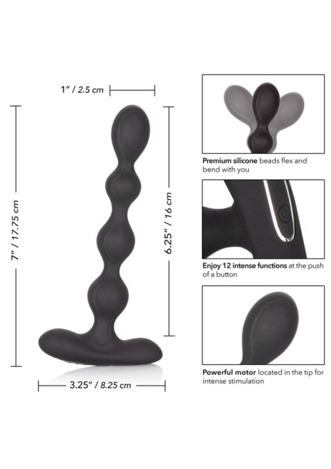 Koraliki analne z uchwytem czarne Eclipse Slender Beads