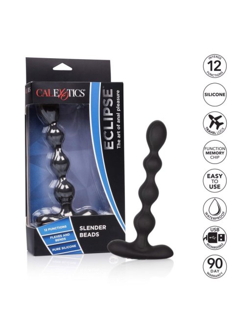 Koraliki analne z uchwytem czarne Eclipse Slender Beads
