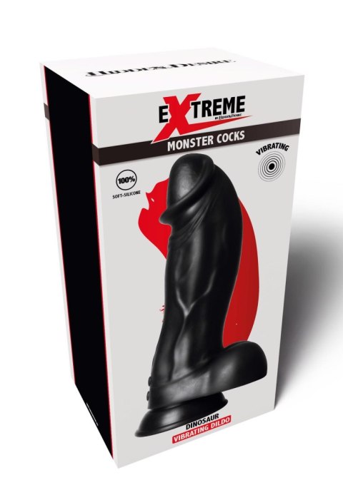 Dildo wibrujące z przyssawką czarne 22cm Dinosaur Monster SCALA