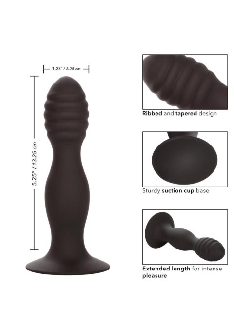 Korek analny silikonowy żebrowany czarny 13.25cm SCALA
