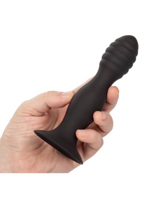 Korek analny silikonowy żebrowany czarny 13.25cm SCALA
