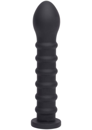 Dildo silikonowe żebrowane czarne 19cm Ribbed Dong Easy-Lock SCALA