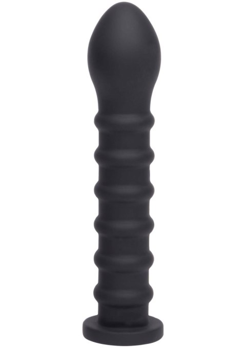 Dildo silikonowe żebrowane czarne 19cm Ribbed Dong Easy-Lock SCALA