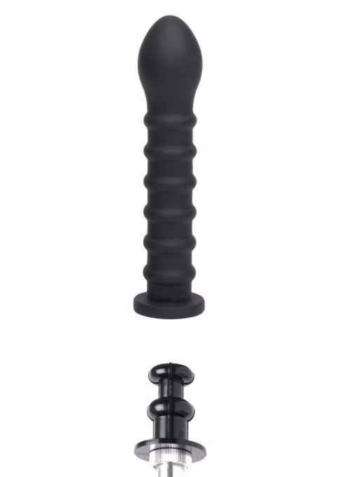 Dildo silikonowe żebrowane czarne 19cm Ribbed Dong Easy-Lock SCALA