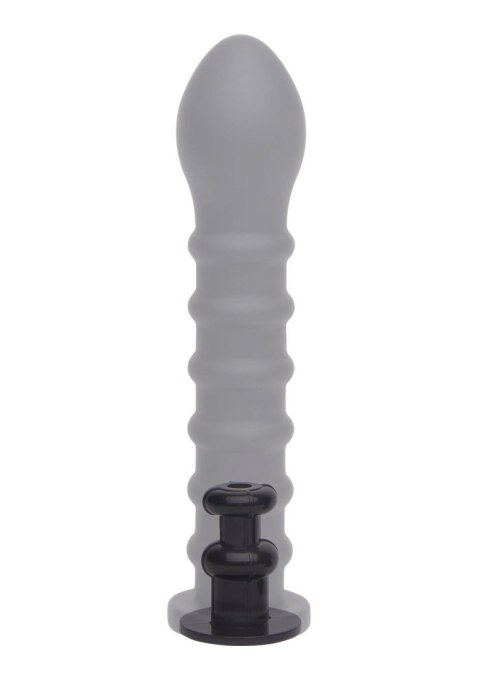 Dildo silikonowe żebrowane czarne 19cm Ribbed Dong Easy-Lock SCALA
