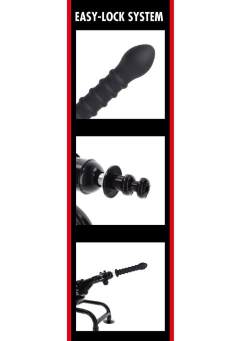 Dildo silikonowe żebrowane czarne 19cm Ribbed Dong Easy-Lock SCALA
