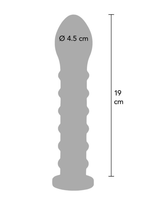 Dildo silikonowe żebrowane czarne 19cm Ribbed Dong Easy-Lock SCALA