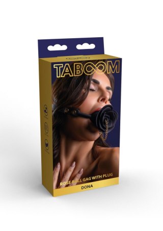 Knebel do ust czarny róża Rose Ball Gag with Plug Taboom