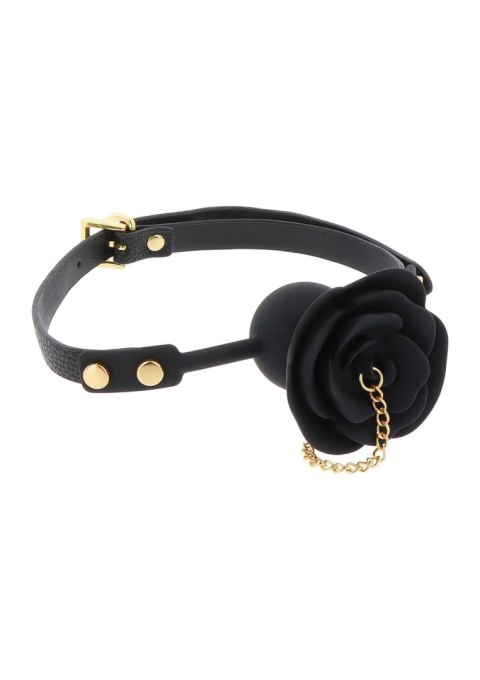 Knebel do ust czarny róża Rose Ball Gag with Plug Taboom