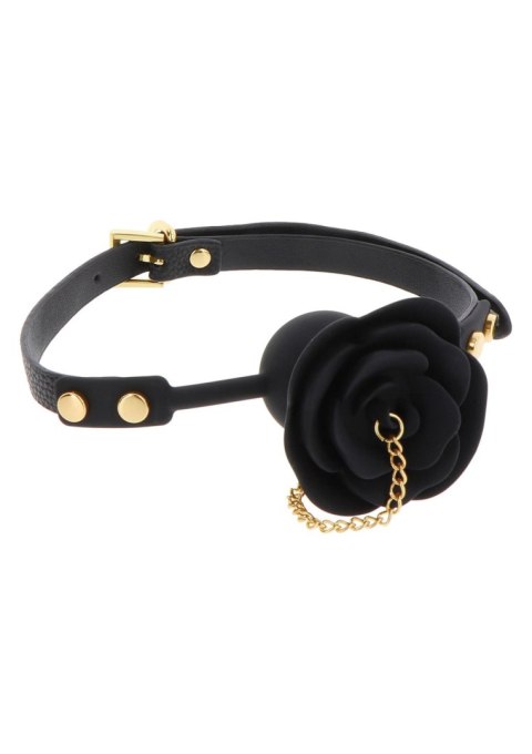 Knebel do ust czarny róża Rose Ball Gag with Plug Taboom