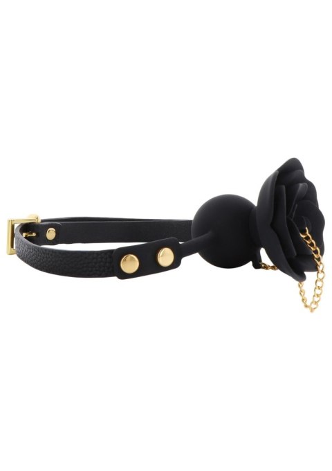 Knebel do ust czarny róża Rose Ball Gag with Plug Taboom