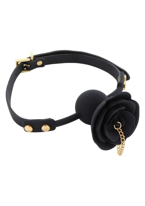 Knebel do ust czarny róża Rose Ball Gag with Plug Taboom