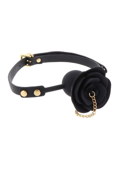 Knebel do ust czarny róża Rose Ball Gag with Plug Taboom