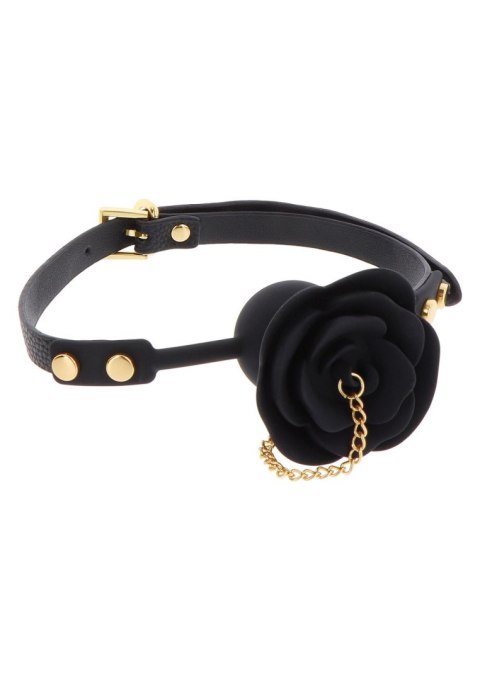 Knebel do ust czarny róża Rose Ball Gag with Plug Taboom