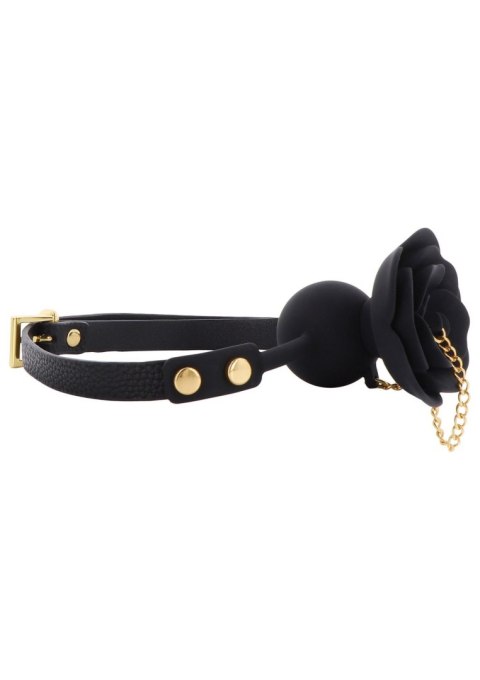 Knebel do ust czarny róża Rose Ball Gag with Plug Taboom