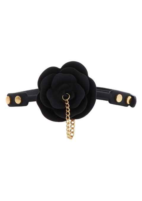 Knebel do ust czarny róża Rose Ball Gag with Plug Taboom