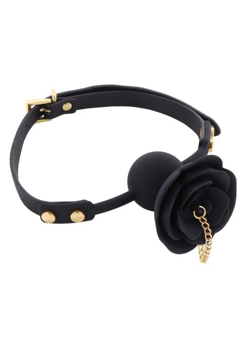 Knebel do ust czarny róża Rose Ball Gag with Plug Taboom