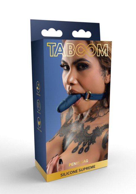 Knebel z dildem niebieski Silicone Penis Ball Gag