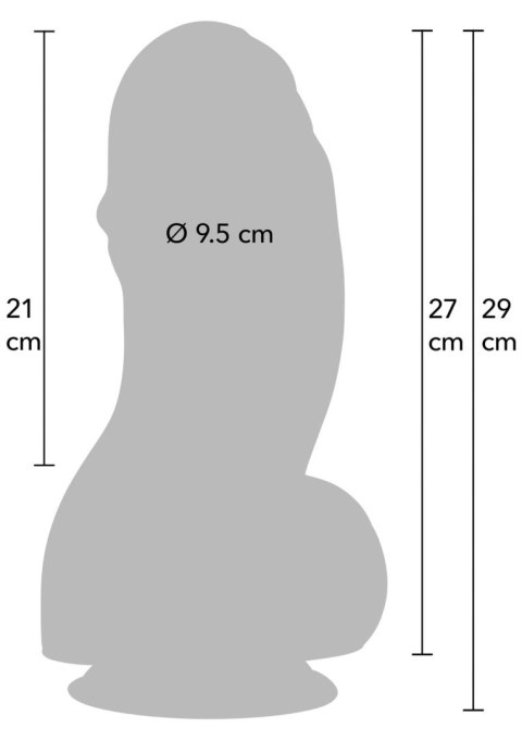 Dildo z przyssawką czarne 27cm INFERNO Fat Boys Dildo PVC SCALA