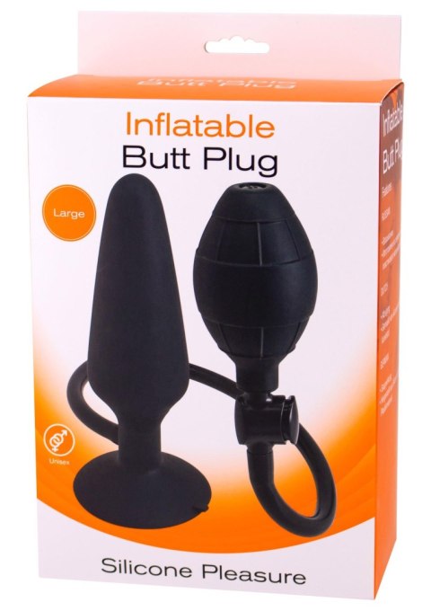 Korek analny pompowany czarny Inflatable Butt Plug L