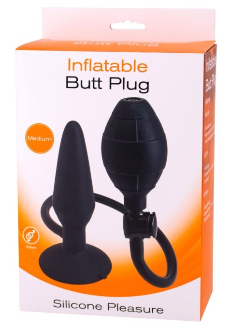 Korek analny pompowany czarny Inflatable Butt Plug M