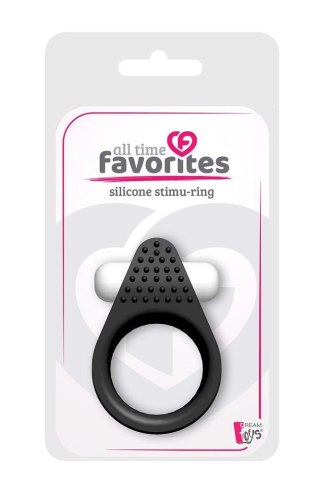 Pierścień erekcyjny stymulujący, czarny, silikonowy-ALL TIME FAVORITES SILICONE STIMU-RING BLACK